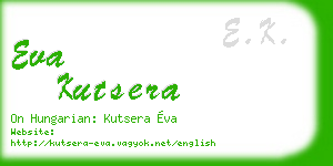 eva kutsera business card